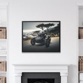 Futuristic Ryker Motorcycle Framed Canvas Art